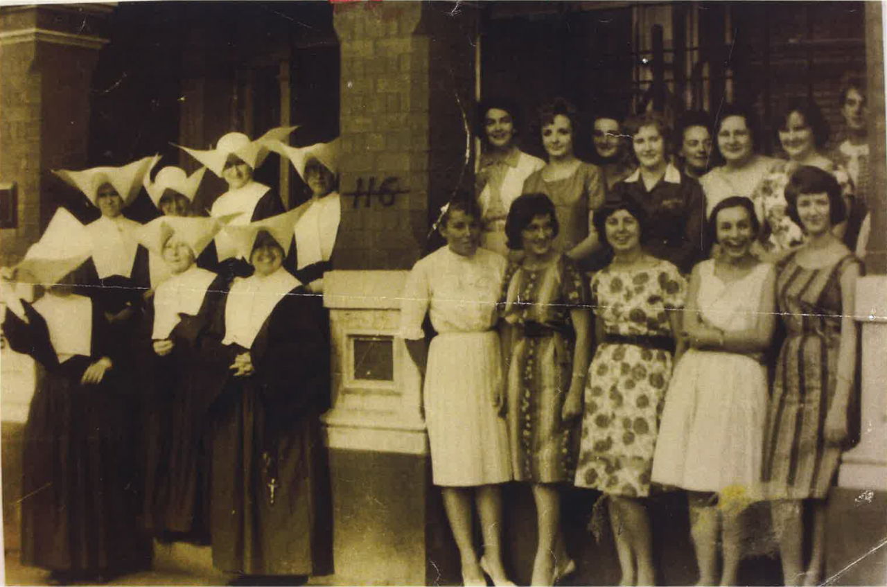 The Daughters of Charity & bourders at the entrance of The Nunnery
